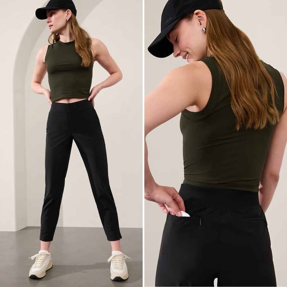 ATHLETA Brooklyn Mid-Rise Ankle Pant in Black Size 6